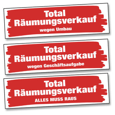 Papierplakat Total Räumunsverkauf - Wischer