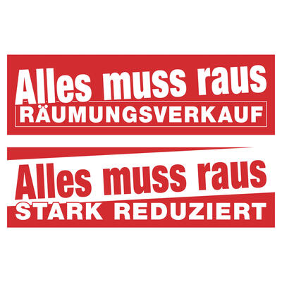 Papierplakat Alles muss raus Rumungsverkauf