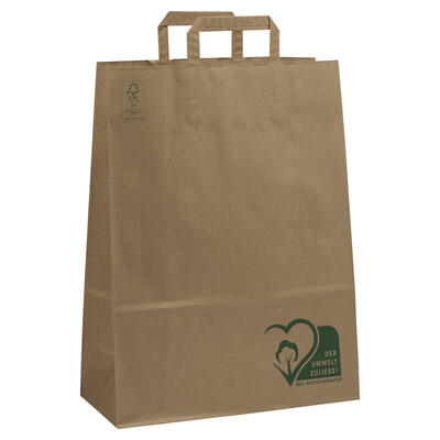 Papiertragetasche braun FSC-Siegel