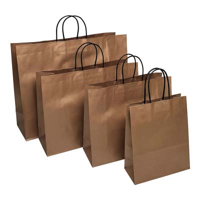 Papiertragetasche Milano Bronzo mit Textilkordel