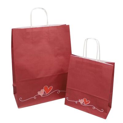 Papiertasche Herzen mit Kordel