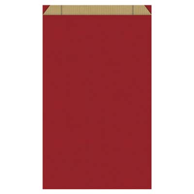 Papierflachbeutel rot mit Klappe