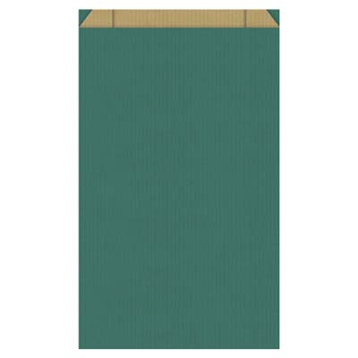 Papierflachbeutel petrol mit Klappe