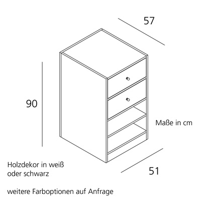 Einsatzmodul Cassa 2 Schubladen/ 1 Fachboden