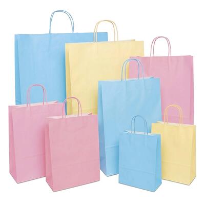 Papiertragetaschen mit Kordel Uni-Pastello, VE 200-250 St�ck