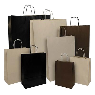 Papiertaschen mit Kordel, Uni-Erdfarben VE 150-250 St�ck