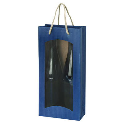 Weintragetasche Blau f�r 2 Flaschen
