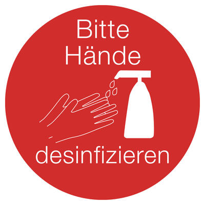 Aufkleber Hnde desinfizieren