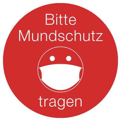 Aufkleber Bitte Mundschutz tragen