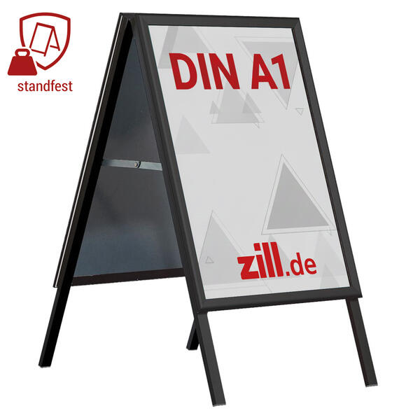 Kundenstopper Classic mit Gehrungsecken DIN A1 schwarz