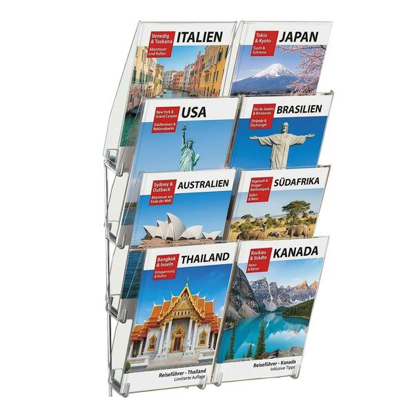 Prospekthalter Concept, grau, 8x DIN A4