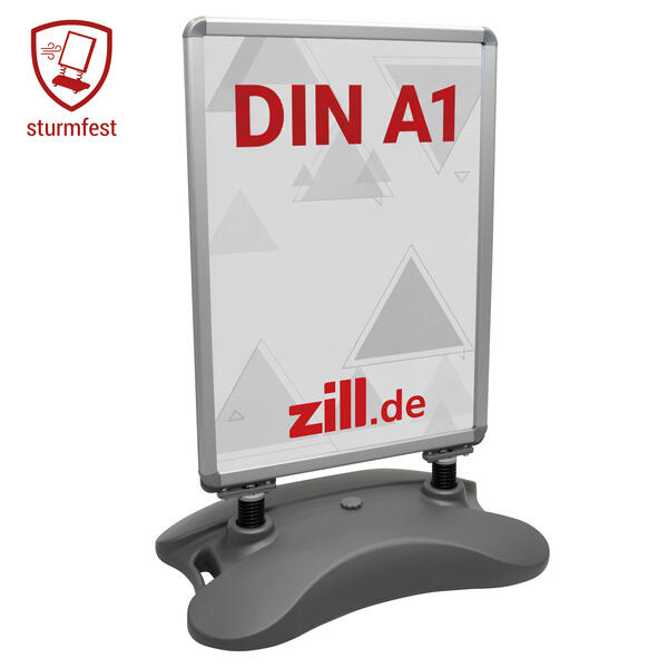 Kundenstopper Zillux Pro DIN A1 silbergrau