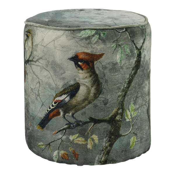 Sitz-Hocker 40x40x45, charmanter Haubenvogel