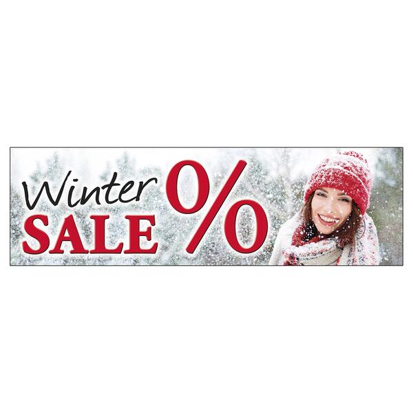 Papierplakat Winter SALE %, 100x30 cm