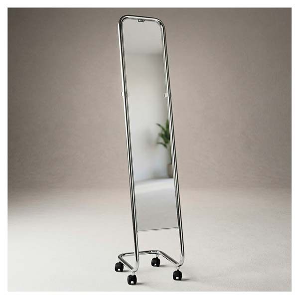 Rollspiegel 162x32 cm, verchromt