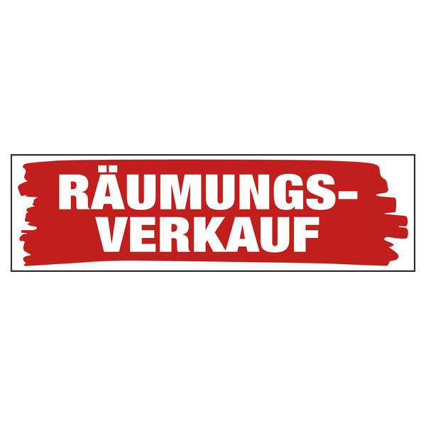 Papierplakat RUMUNGSVERKAUF