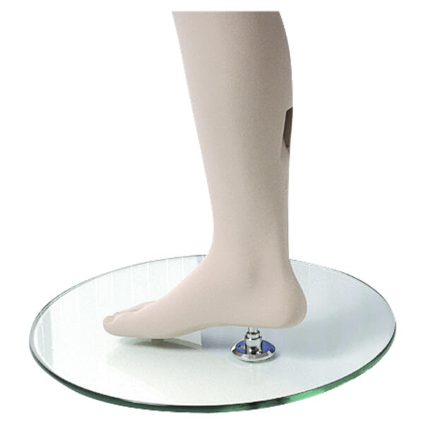 Glasstandplatte mit rundem Dorn