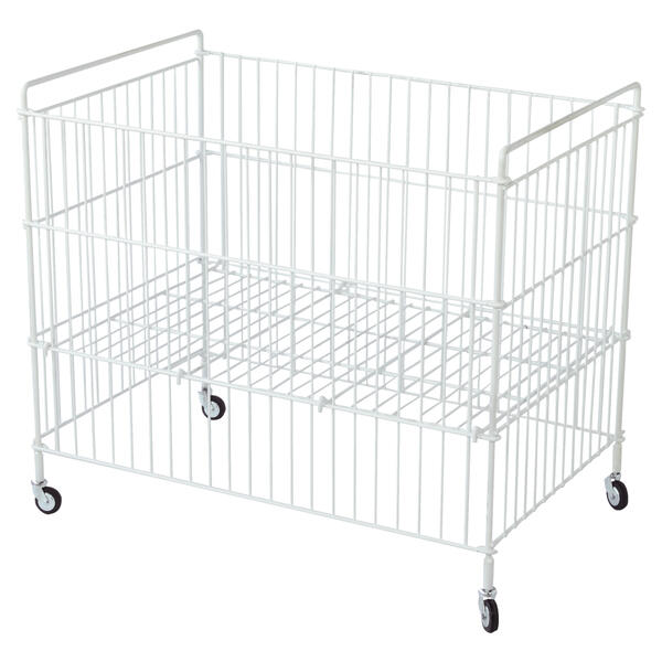 Whlkorb klappbar 92x61 cm wei, 80 mm Gummirollen