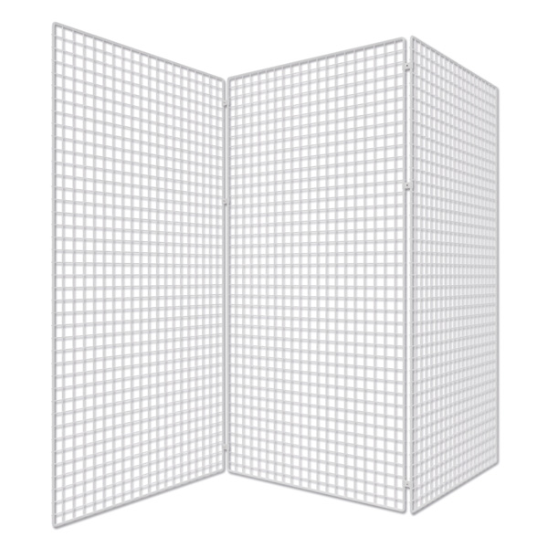 Gitterwand 3-teilig, H 200 cm, wei matt