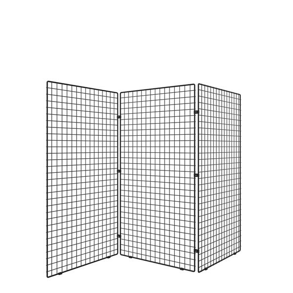 Ladenbau Gitterwand 3-teilig, schwarz