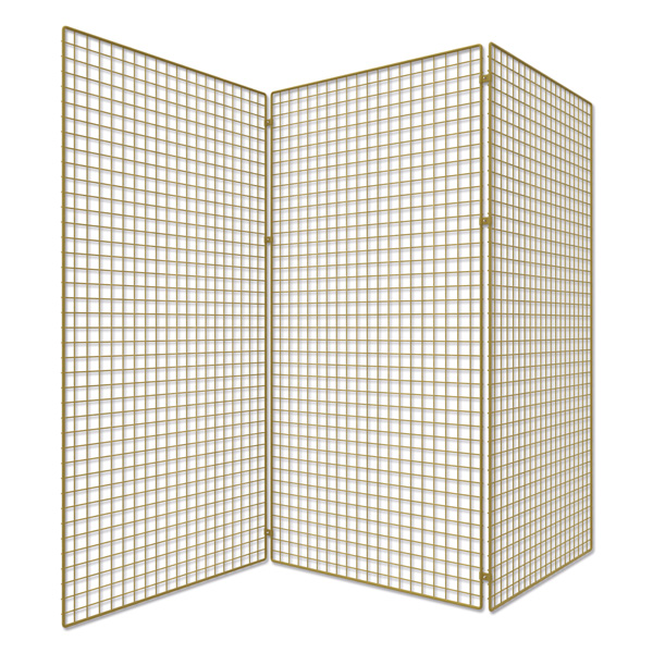Gitterwand 3-teilig, H 200 cm, goldfarben
