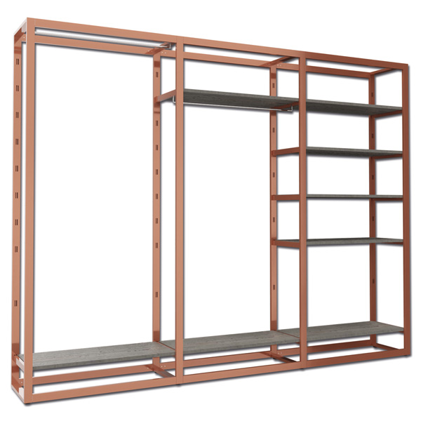 Ladenbausystem Venezia Kupfer 8 FB 2 TS K/G Breite 320 cm