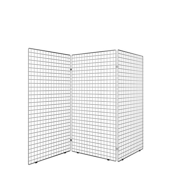 Ladenbau Gitterwand 3-teilig, verchromt
