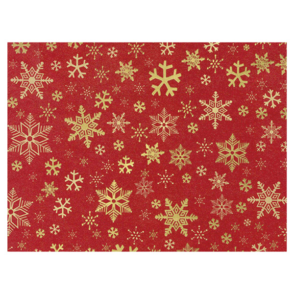 Recycling-Geschenkpapier Sterne rot-gold 50cm:100m