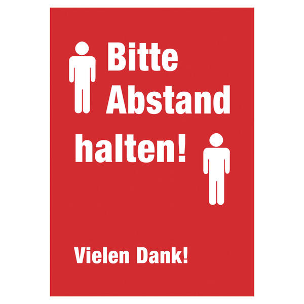 Plakatkarton Bitte Abstand - Vielen Dank DIN A4