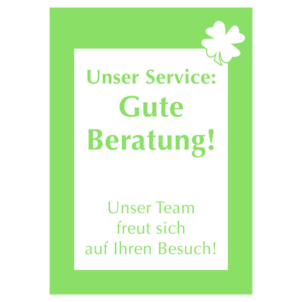 Plakat Unser Service: Gute Beratung! 60x85 cm