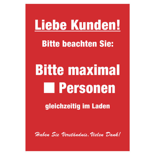 Plakatkarton maximal .. Personen Laden DIN A4