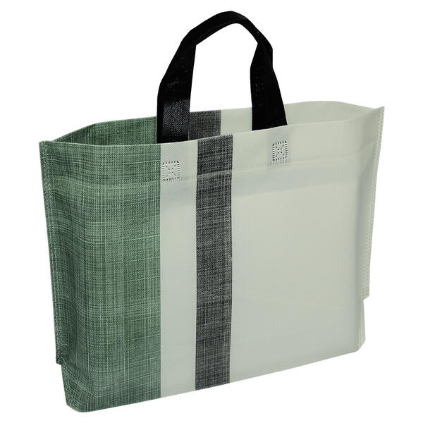 Non-Woven Tragetasche Chic, grn/creme 44+10x30 cm