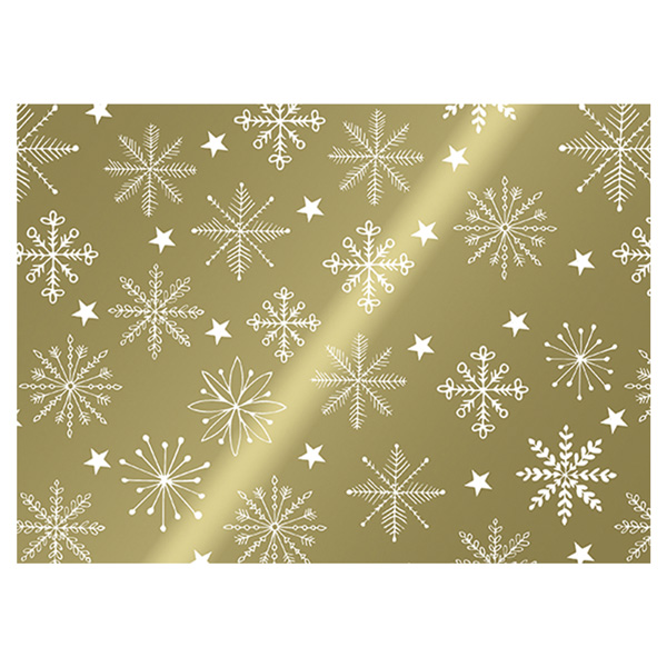 Weihnachtsgeschenkpapier Sterne, Gold 50cm:100m