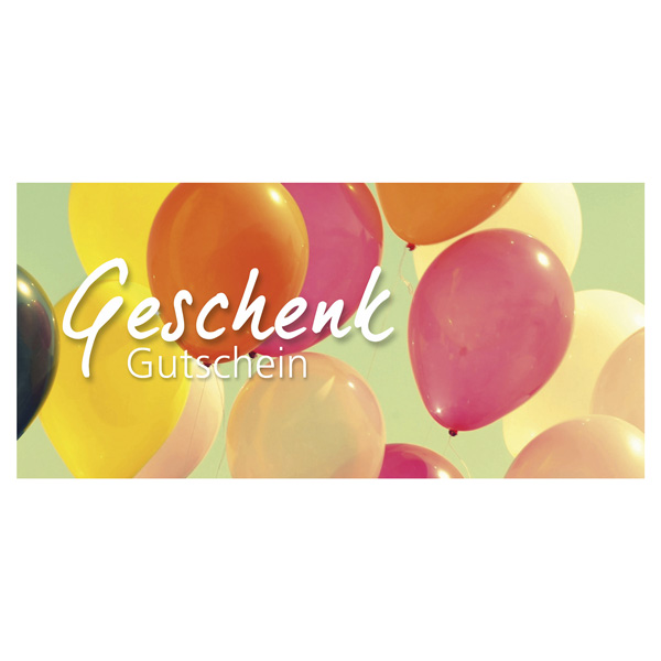 Geschenkgutschein DIN lang, Motiv Ballons inkl. Kuvert