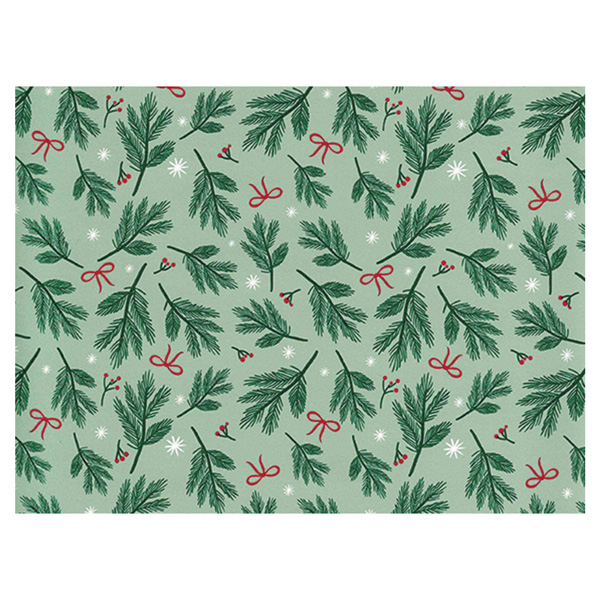 Weihnachtsgeschenkpapier Schleifen und Beeren 50cm:100m