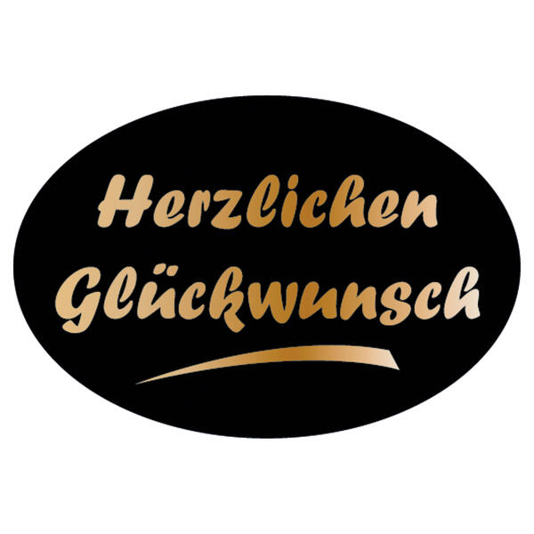 500 Schmucketiketten Herzlichen Glckwunsch schwarz/gold
