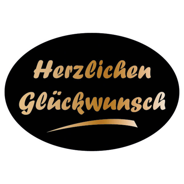500 Schmucketiketten Herzlichen Glckwunsch schwarz/gold