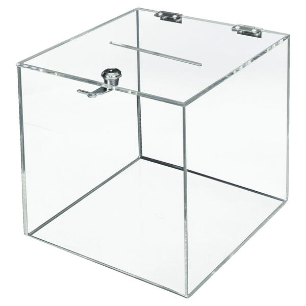 Acryl-Spendenbox Wrfel, 25x25x25 cm