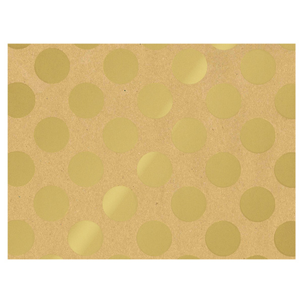 Recycling-Geschenkpapier Punkte, gold 50cm:100m