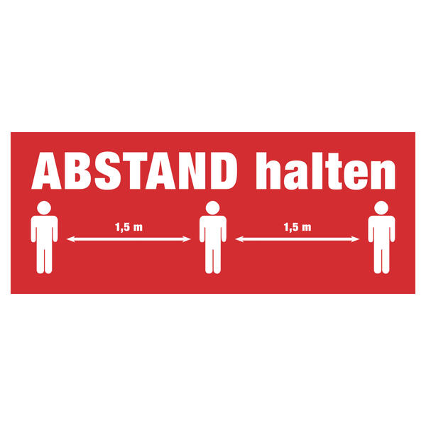 Aufkleber 50x20 cm Bitte Abstand halten