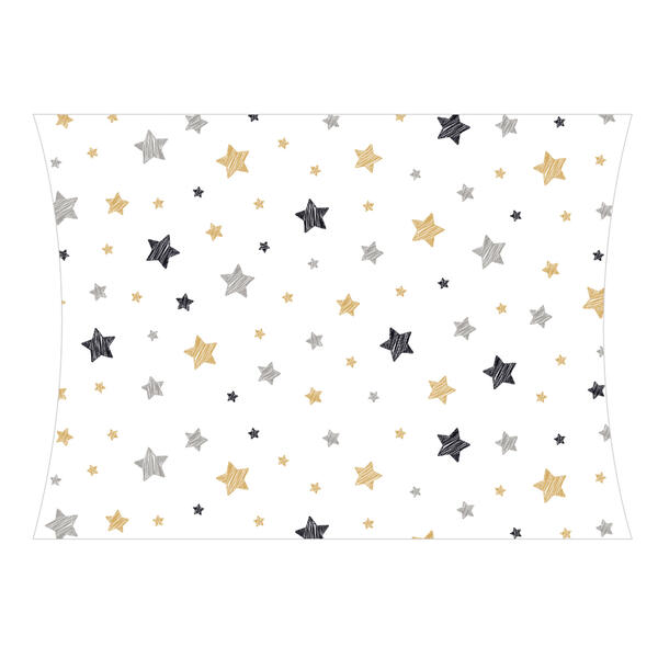 12 Kissentaschen Sterne gold-silber-schwarz