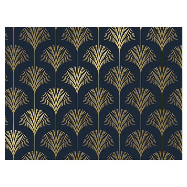 Geschenkpapier Artdeco blau-gold, 50cm:100m