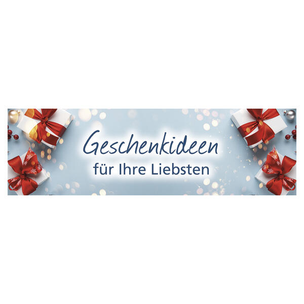 Papierplakat Geschenkideen für Ihre Liebsten 100x30 cm
