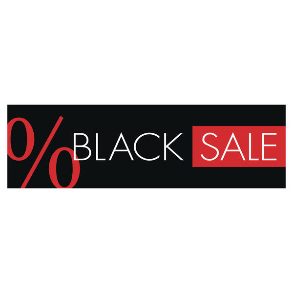 Papierplakat % Black Sale 100x30cm