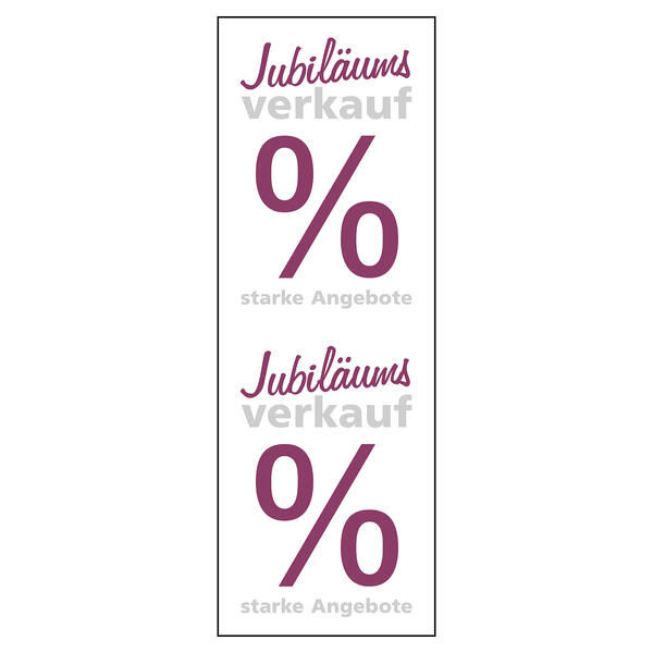 Langbahn Jubillumsverkauf % 42x119cm