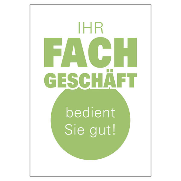 Plakatkarton Ihr Fachgeschft DIN A4, grn