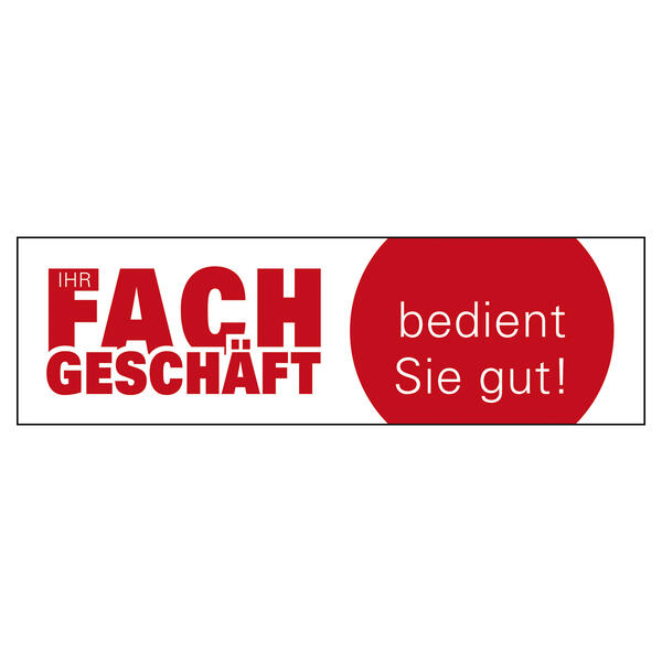 Papierplakat Ihr Fachgeschft 100x30cm, rot
