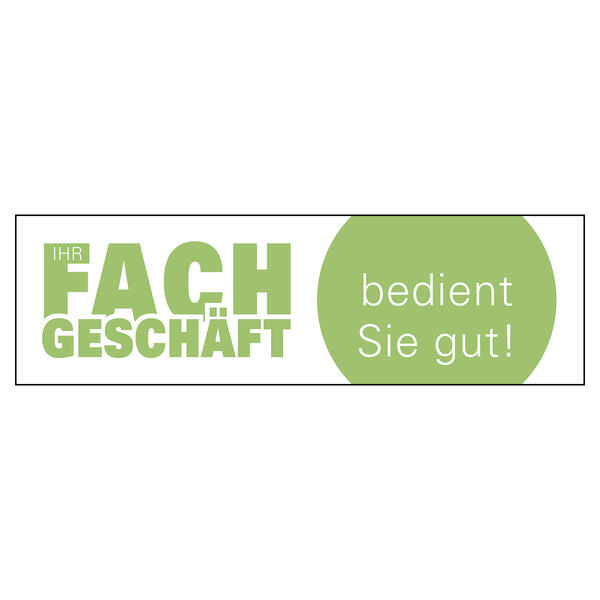Papierplakat Ihr Fachgeschft 100x30cm, grn