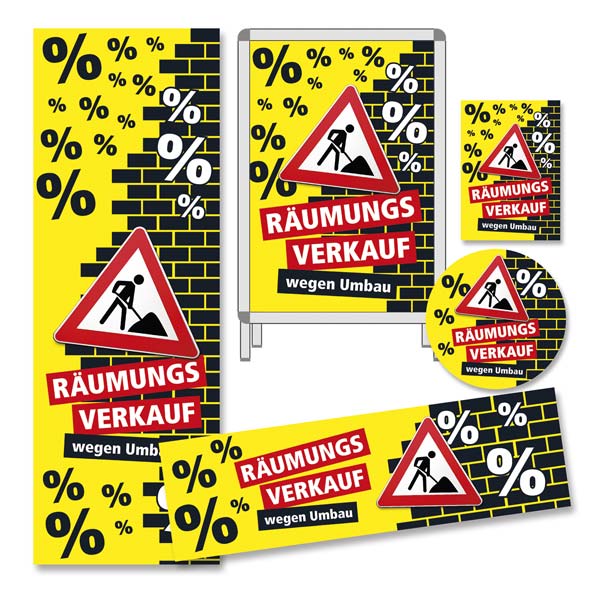 Plakat-Sortiment R�umungsverkauf, 5-teilig