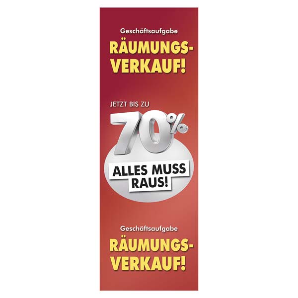 Langbahn R�umungsverkauf wegen Gesch�ftsaufgabe, 48x138 cm